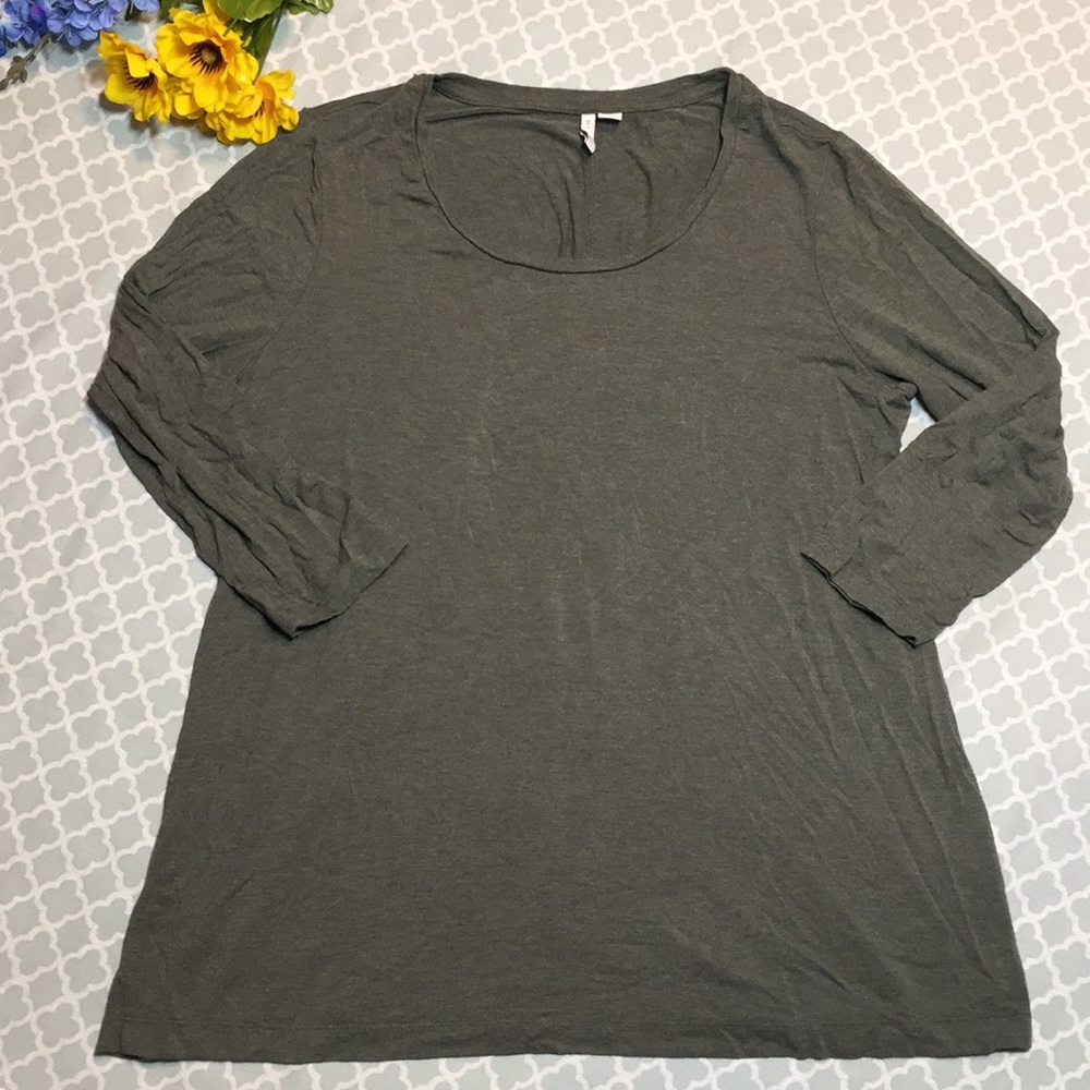 Cato Green Marled 3/4 Sleeve Tee 14/16